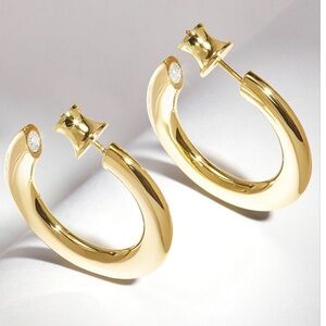 Melinda Maria Gold Hoop Earrings With Diamondette Detail